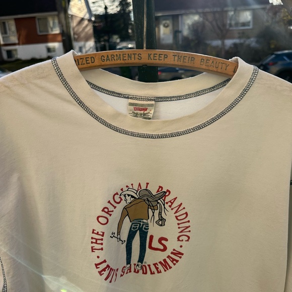 Vintage rare 90s y2k Levis Saddleman t shirt - Picture 2 of 5